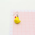 Yellow Duck Figural Drop Earrings with Silver Tone Hooks view 2