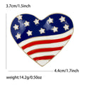 Stars and Stripes American Flag Heart Enamel Metal Brooch view 6