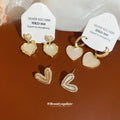Shell Heart Stud Earrings In Three Coordinated Designs view 3