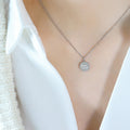 Good Luck Round Disc Pendant Necklace Gold Steel Rose Tone view 7