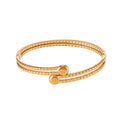 Double Layer Textured Open Ball Tip Bangles Gold and Steel view 5
