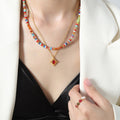 Gold Oval Cabochon Pendant Necklace Beaded Frame Styles view 4