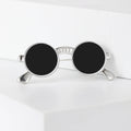 Round Sunglasses Brooch Black Lenses Gold Silver Crystal Pin view 4