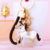 Black-Braided-Loop White-Galloping-Horse