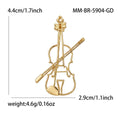 Violin and Bow Brooch in Silver or Gold Tone Metal view 7