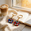 Enamel Graduation Gown Diploma Keychain Red or Blue view 4