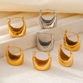 Chunky Half-Moon Hoop Earrings Gold Silver Metal Pair view 4