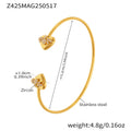 Gold Open Cuff Bracelets Rose Flower Heart And Bees view 7