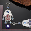 Silver Tone Hamsa Hand Blue Evil Eye Clip Keychains in Three Colors view 5