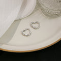 Irregular Open Heart Gold and Silver Small Hoop Earrings view 3