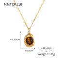 Organic Brown Stone Pendant Necklace Matching Stud Earrings view 8