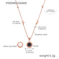Stainless Steel Roman Disc Necklace Shell Bracelet Gold Silver Rose view 10