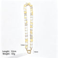 Marbled 12mm Round Bead Necklace With Gold Tone Ring Clasp view 9