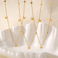 Gold Star Station Chain and Herringbone Necklace Styles view 2