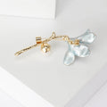 Enamel Flower Branch Brooch Pearl Accent Four Color Metal view 4
