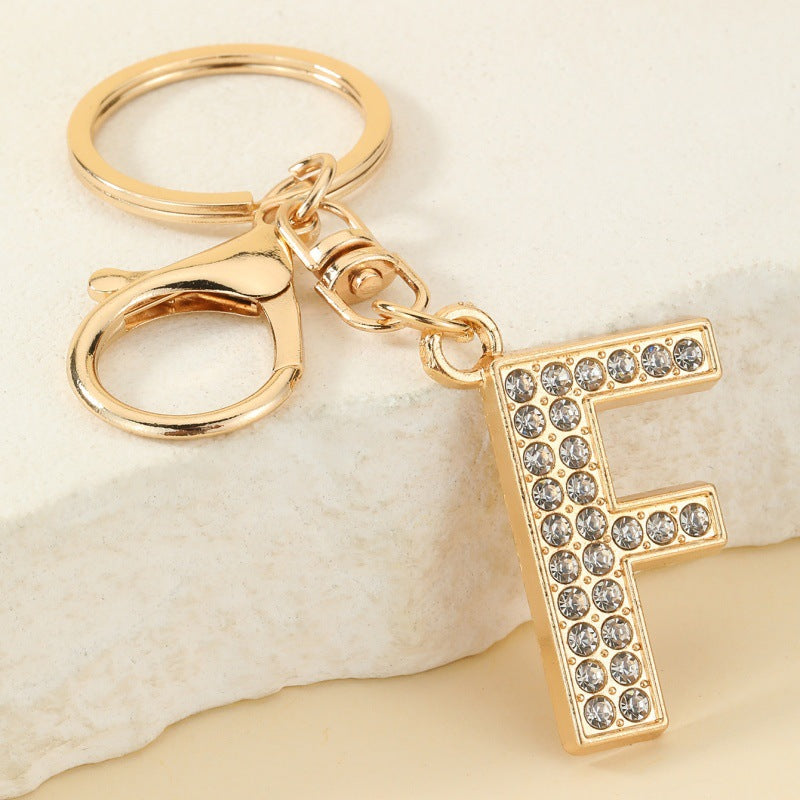 Fashion 26 Letter Metal Keychain Initial Bag Charm Personalized Accessory