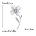 Opal Effect Flower Stem Brooch in Gold or Silver Tone view 7
