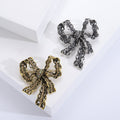 Filigree Rhinestone Bow Brooch Silver or Antique Gold view 1