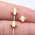 Radiating Flower Small-Hole Metal Bead in Three Finishes view 5