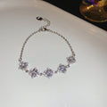 Blue Square Clear Square And Flower Crystal Bracelet Designs view 7