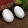 White Oval Resin Cabochons with Smooth Domed Finish view 2