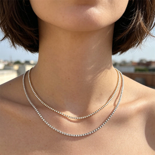 Alternate view showing the shape and hardware of the pictured tennis chain jewelry