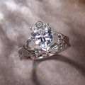 Silver Hands Holding Heart Cubic Zirconia Ring Alloy view 4