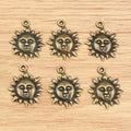 Smiling Sun Face Metal Charms in Four Finish Options view 4