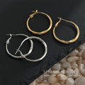 Hammered Round Hoop Earrings In Gold And Silver Tone For Women view 1