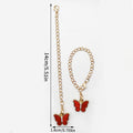 Enamel Butterfly Charm Chain with Gold Lobster Clasp for Bags view 12