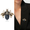 Antique Gold Tone Jeweled Bee Brooch In Four Colors view 2