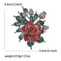 Crystal Rose Leaf Bud Brooch Red Purple Two Color Styles view 5