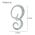 Silver Tone Initial Letter Crystal Twenty-Six Designs Metal Brooch Pin view 10