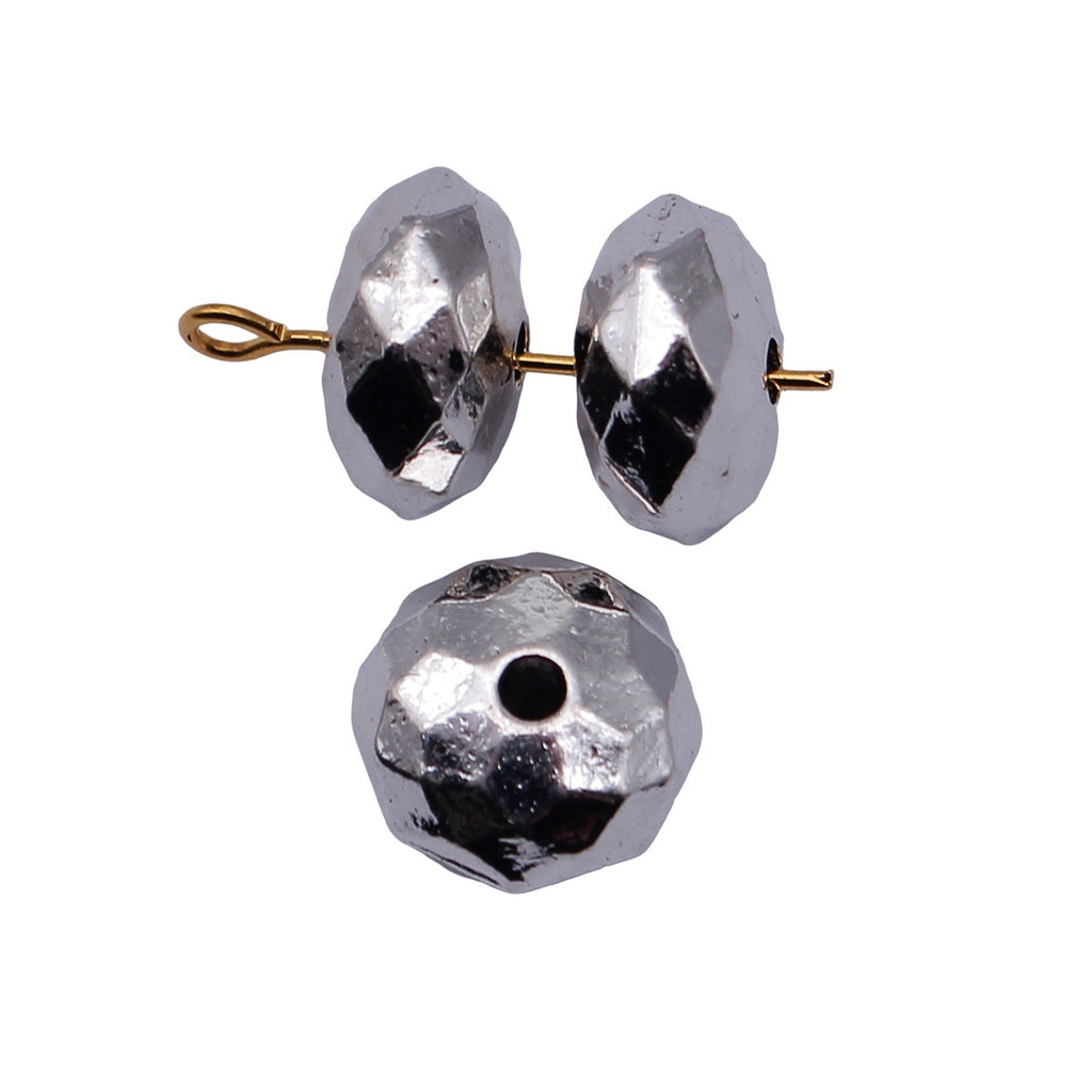 11x11x6.7mm 3.1g Antique Silver Tone Zinc Alloy Faceted Diamond Shape Loose Metal Beads for Bracelet Making