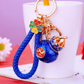 Lotus Gourd Keychains with Four-Leaf Caps and Braided Straps view 2
