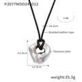 Irregular Open Pendant Black Braided Leather Cord Necklace view 6