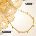 Dainty Metal Bead Drop Chain Choker Necklace Three Tones view 2