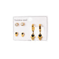 Stainless Steel Hamsa Stud And Hoop Earring Set Collection view 5