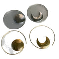 Sun and Moon Asymmetric Oversized Hoop Earrings with Detailed Finish view 5