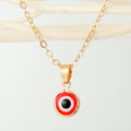 Round Evil Eye Pendant Necklaces in Ten Gold and Silver Tone Designs view 3