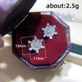 Silver Tone Crystal Snowflake Cluster Stud Earrings view 5