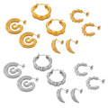 Gold Silver Geometric Metal Hoop Stud Earrings Four Styles view 5