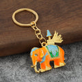 Patterned Elephant Metal Keychain, Six Color Styles view 9