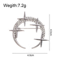 Moon Geometric Crystal Metal Brooch Pin for Jackets and Lapels view 2