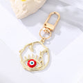 Gold Tone Irregular Openwork and Lash Evil Eye Clip Keychains view 10