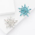 Marquise Rhinestone Star Brooch Blue Clear Crystal Burst Pin view 1