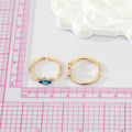 Gold Tone Blue and Pink Enamel Evil Eye Adjustable Rings view 4