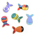 Colorful Patterned Fish Enamel Metal Charms, 12 Designs view 3
