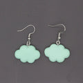 Silver Tone Pastel Cloud Resin Hook Earrings in Five Colors view 6