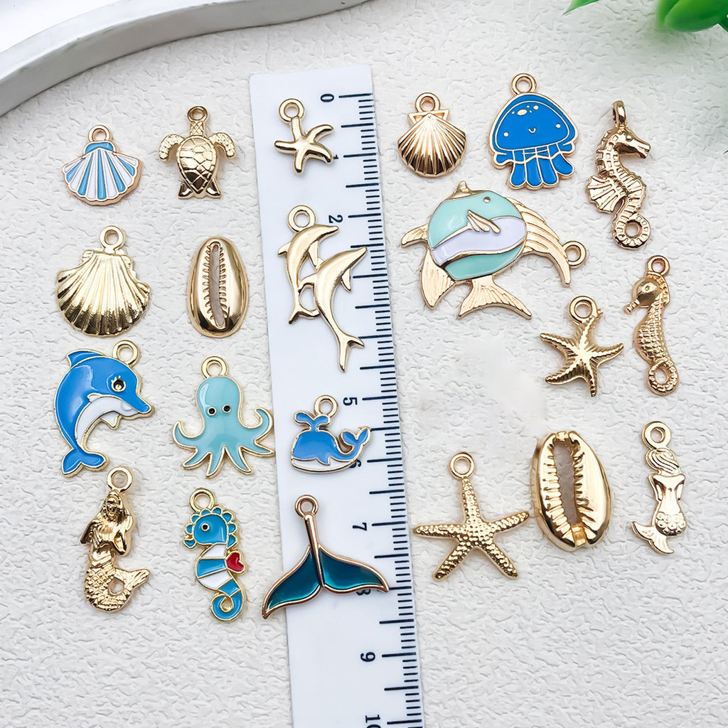 Zinc Alloy Conch Shell Starfish Ocean Charm Pendant for DIY Bracelet Necklace Jewelry